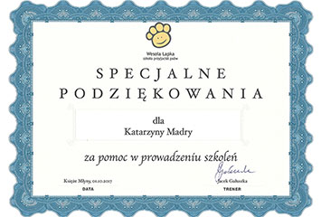 Katarzyna Flis - podziękowanie